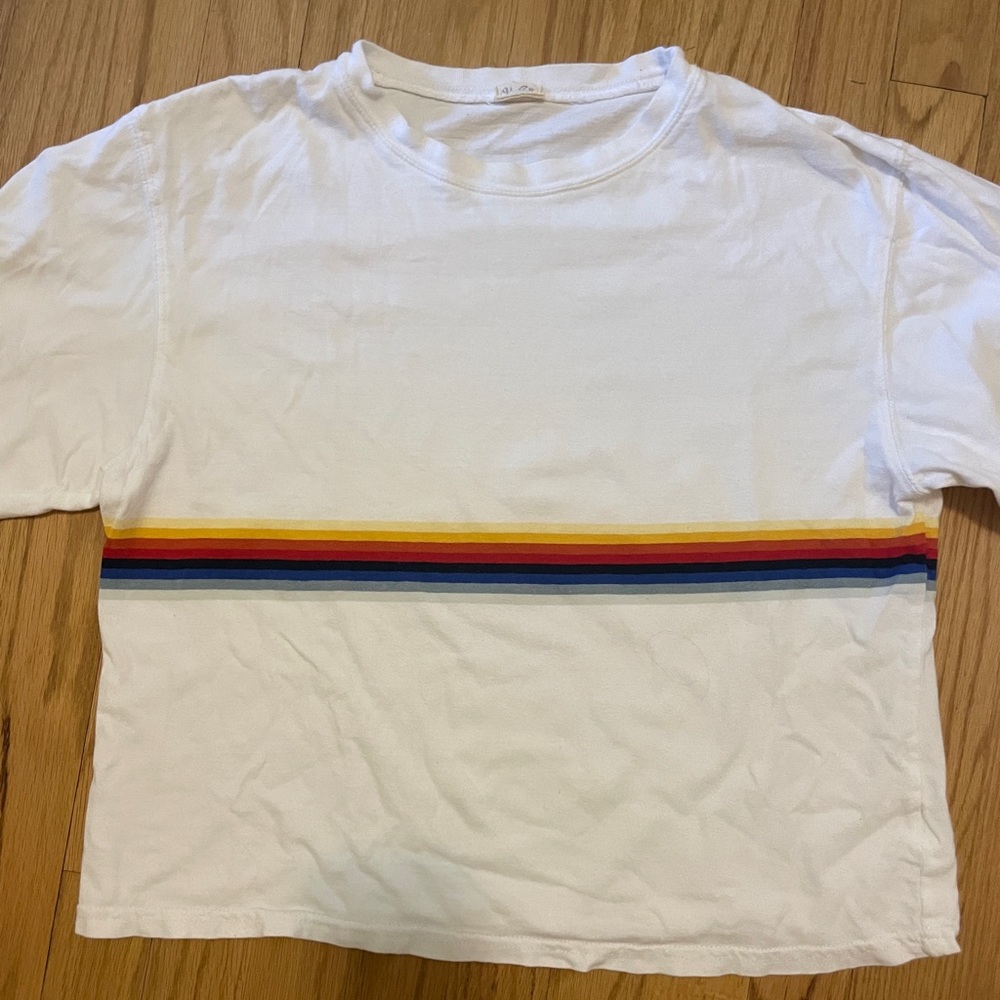 Brandy Melville Rainbow Striped Long Sleeve - Picture 2 of 3